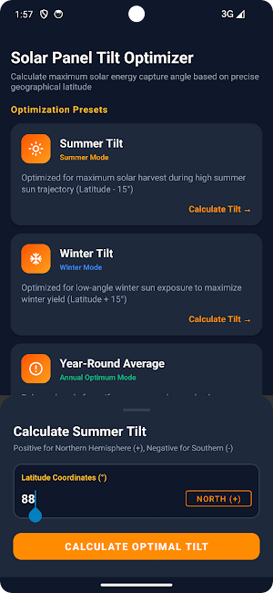 Panel Tilt Optimizer Screenshot 2