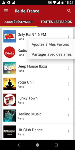 Stations Radio de Île-de-Franc Screenshot 1