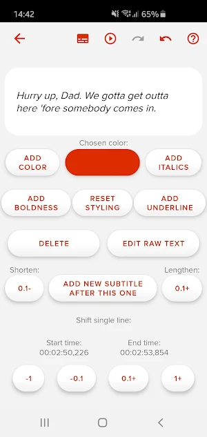 Android Subtitle Editor Screenshot 2
