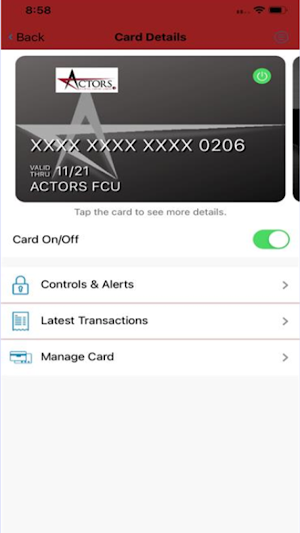 Actors FCU CardNav Screenshot 0
