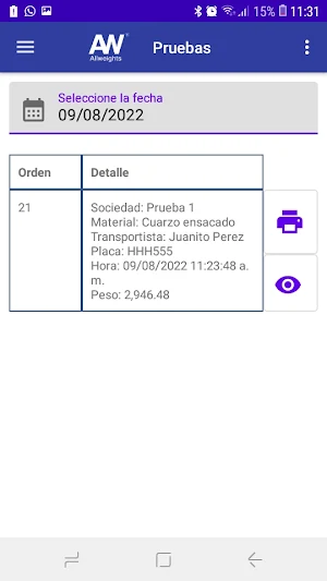 Allweights transportes Screenshot 1