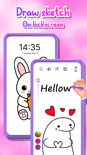 Lock Screen Drawing Wallpaper Screenshot 2