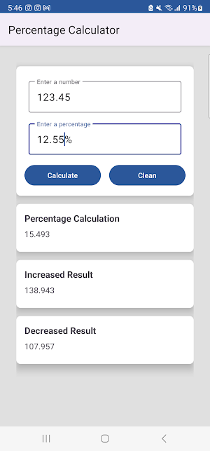 Percentage Calculator Screenshot 0
