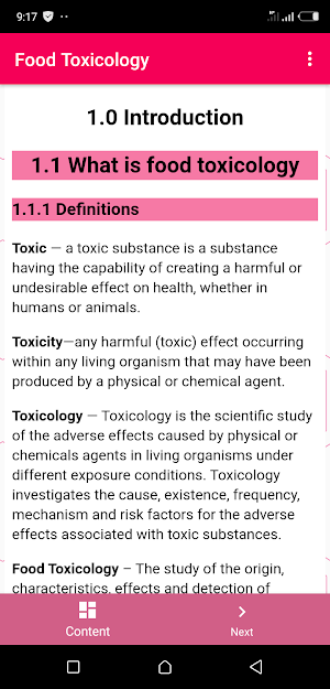 Food Toxicology Screenshot 2