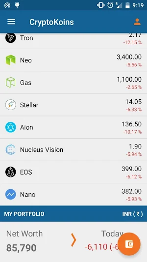 CryptoKoins - Track cryptos Screenshot 1