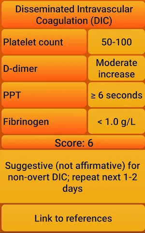 Disseminated Intravascular Coagulation (DIC) Screenshot 2
