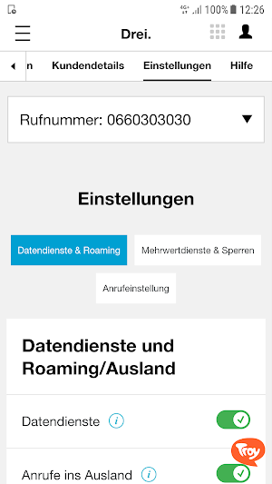 Drei Kundenzone Screenshot 0