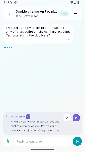 App Support Screenshot 1