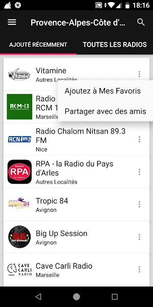 Stations Radio de Provence-Alp Screenshot 1