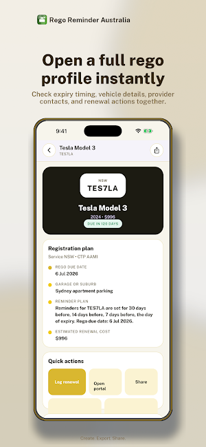 Rego Reminder Australia Screenshot 1