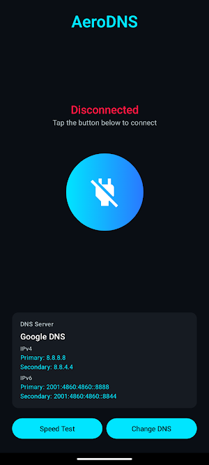 AeroDNS: Quick DNS Changer Screenshot 0