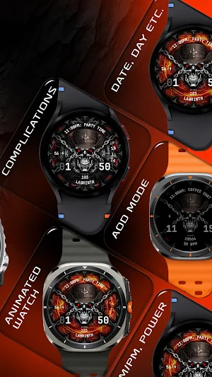 Skull Fire Watch Face 151 Screenshot 2