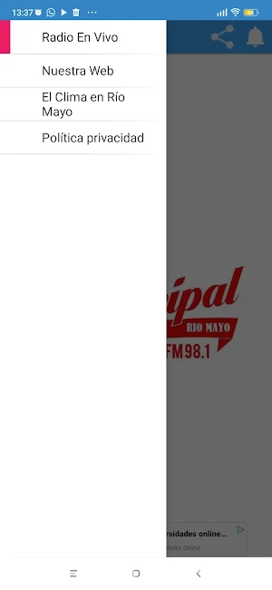 Fm Municipal 98.1 MHz Screenshot 2