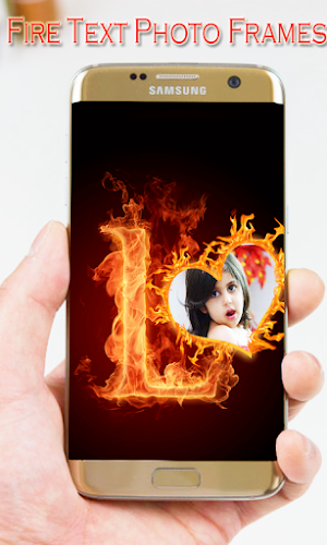 Fire Text Photo Frame 2024 Screenshot 0
