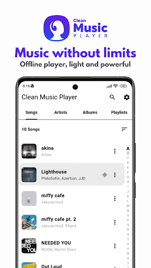 Clean Music Player Screenshot 0