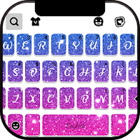 Pink Blue Glitter Keyboard Background