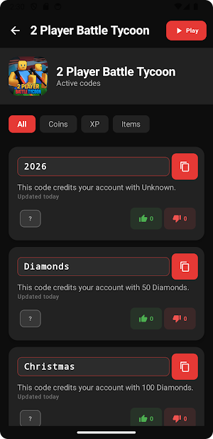 CodesMate: Codes for Roblox Screenshot 3