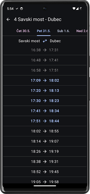 ZET raspored Screenshot 2