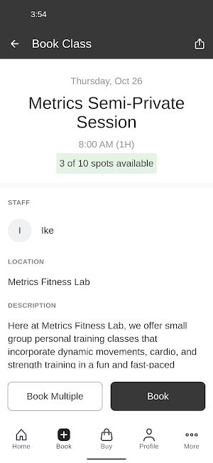 Metrics Fitness Lab Screenshot 2