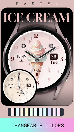 Ice Cream Pastel Watch Face Screenshot 2