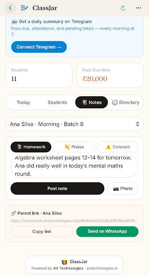 ClassJar: Fees & Attendance Screenshot 3