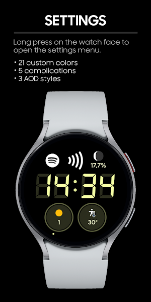 JHW Digital Bits 3: Watch face Screenshot 2