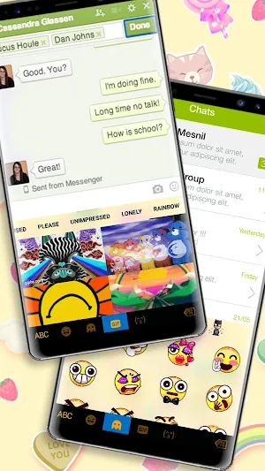Cute Doodle Messenger Keyboard Theme Screenshot 3