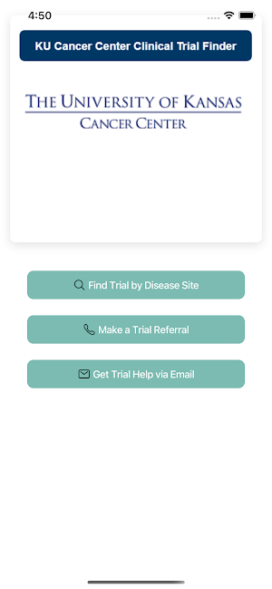 KUCC Clinical Trial Finder Screenshot 0