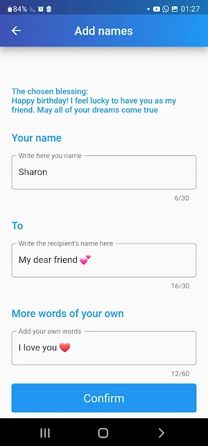 Birthday wishes Screenshot 2
