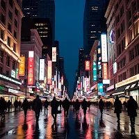 Downtown at Night Wallpapers