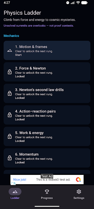 Physics Ladder: Open Frontiers Screenshot 3