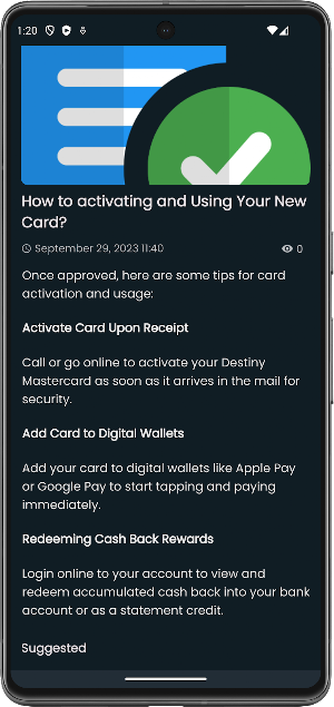 Destiny Mastercard LoginInfo Screenshot 3