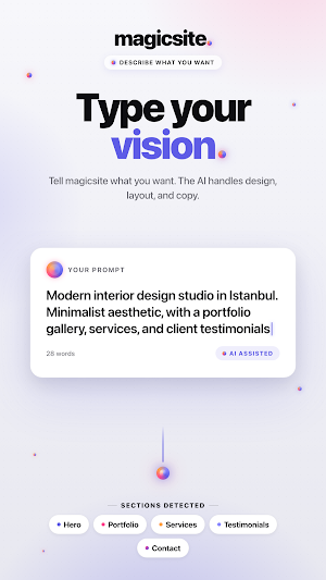 MagicSite:AI Website Generator Screenshot 1