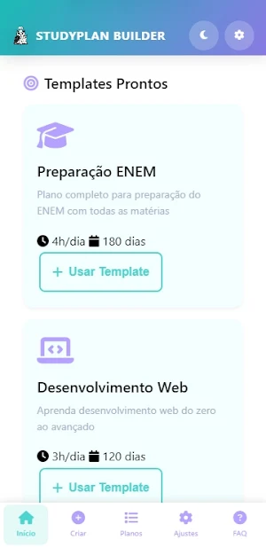 Criador de Planos de Estudo Screenshot 2