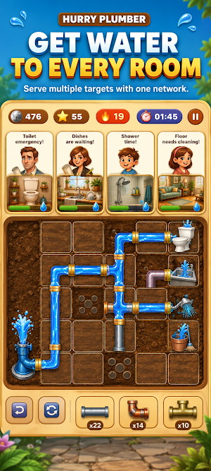 Hurry Plumber: Pipe Puzzle Screenshot 1