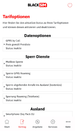 BLACKSIM Servicewelt Screenshot 1