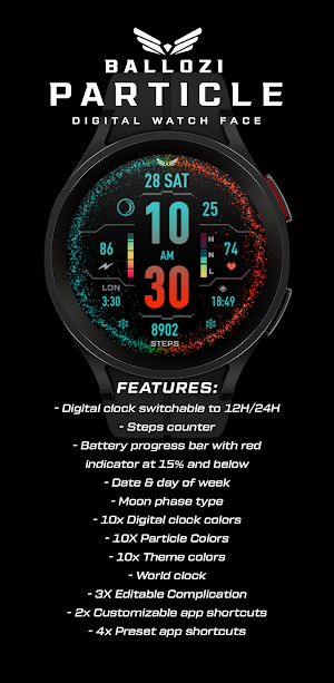 BALLOZI PARTICLE Watch Face Screenshot 0