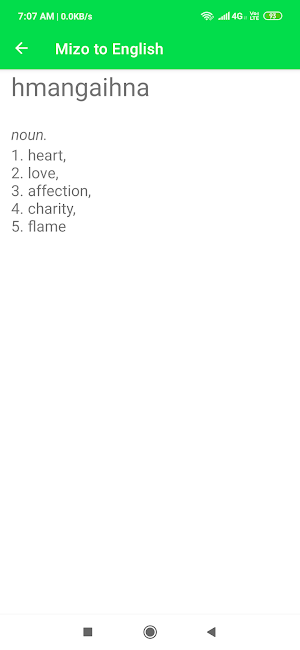 Mizo English Dictionary Screenshot 2