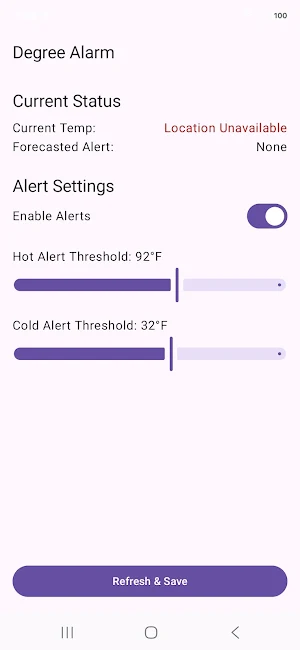 Degree Alarm Screenshot 1