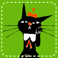 黒猫スタンプ 黒ねころびんちゃんSNSで使えるデコメ絵文字