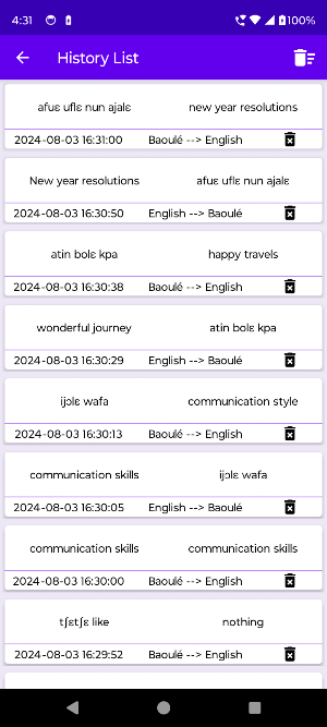 English To Baoulé Translator Screenshot 2