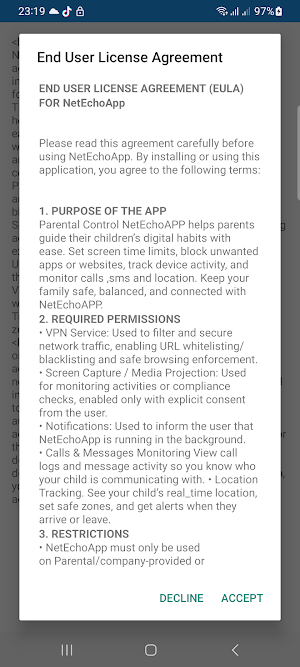 Parental Control NetEchoAPP Screenshot 2