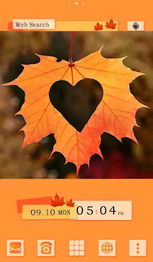 Heart Carved Fall Leaf Theme Screenshot 0