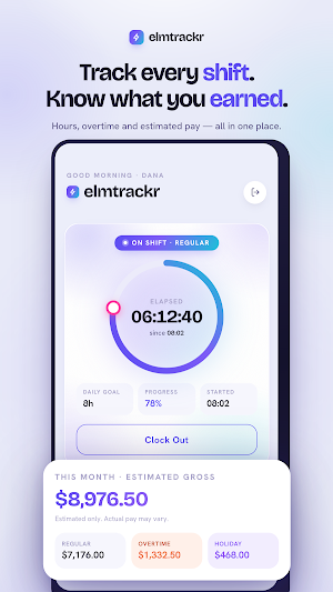 ElmTrackr: Shift & Pay Tracker Screenshot 0