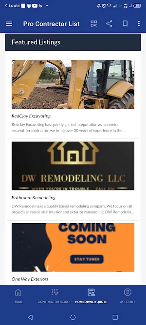 Pro Contractor List Screenshot 3