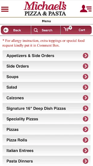 Michael's Pizza Pasta Screenshot 3