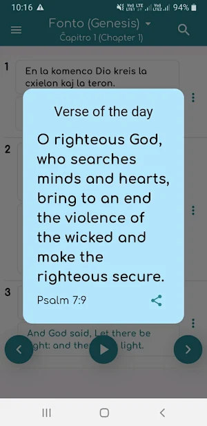 Esperanto Bible Screenshot 0