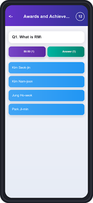 BTS RM Trivia Quiz Screenshot 3