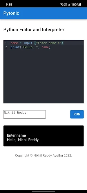 Pytonic - Python 3 Interpreter Screenshot 2
