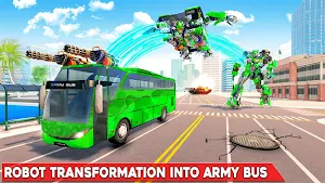 Army Bus Robot Transform Wars – Air jet robot game Screenshot 0